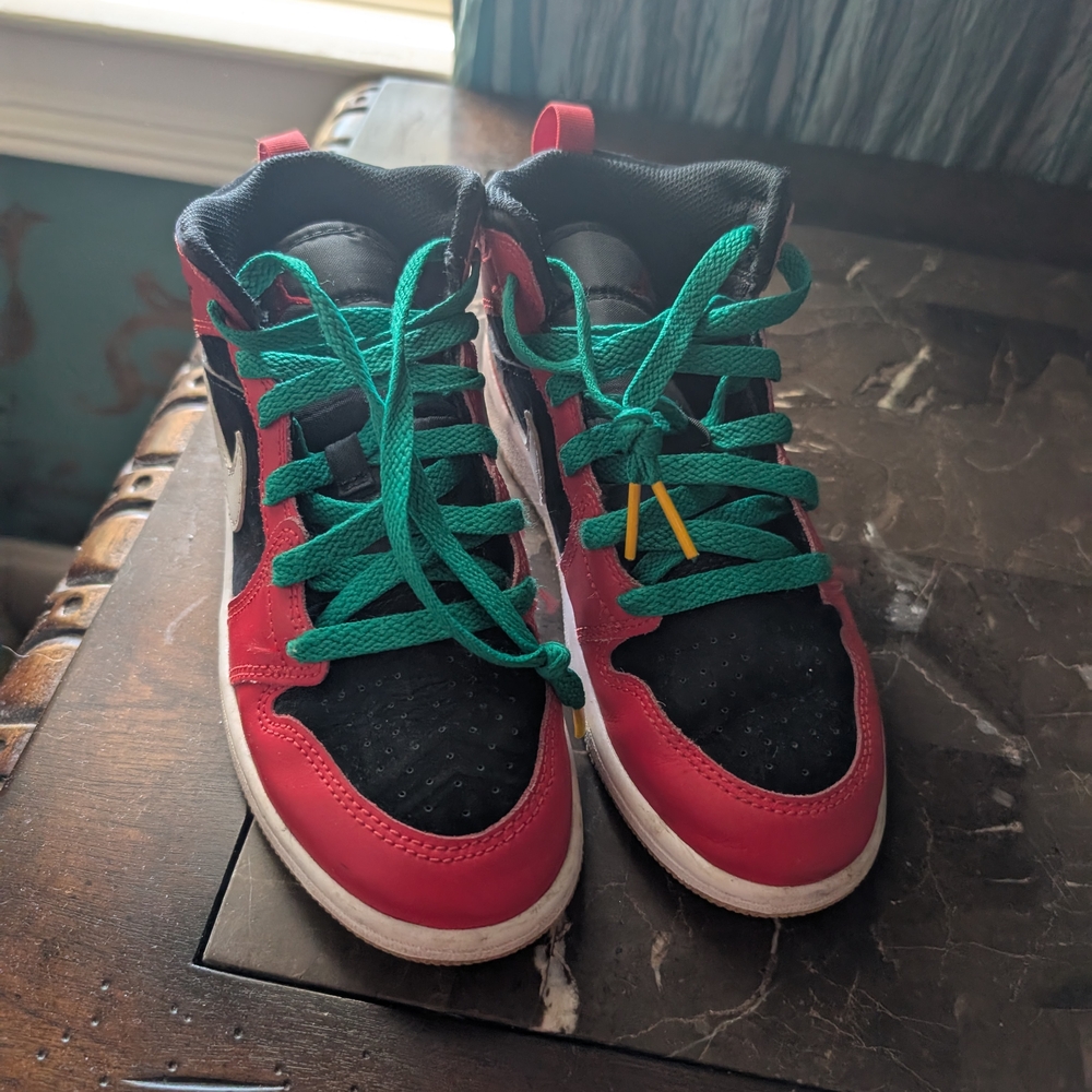 Air Jordan Black and Green Sneakers